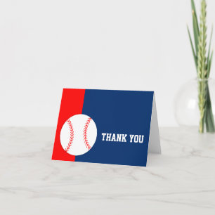 Red Blue Baseball Dankeskarte