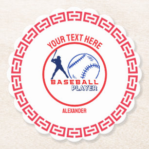 Red Blue Baseball Girl Boy Geburtstagsparty Untersetzer