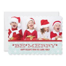 RED BLUE, BE MERRY Wird HOLIDAY FOTO CARD