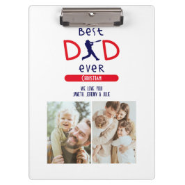 Red Blue Best Vater je Baseball Foto Vathetag Klemmbrett