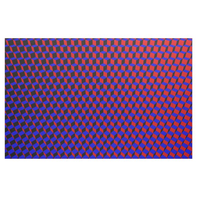 Red Blue & Black Boxes Stoff (Yard (91,4 cm))