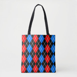 Red Blue Black Raute Diamond Patterndesign