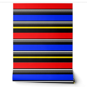 Red Blue Black Stripes Design Tapete