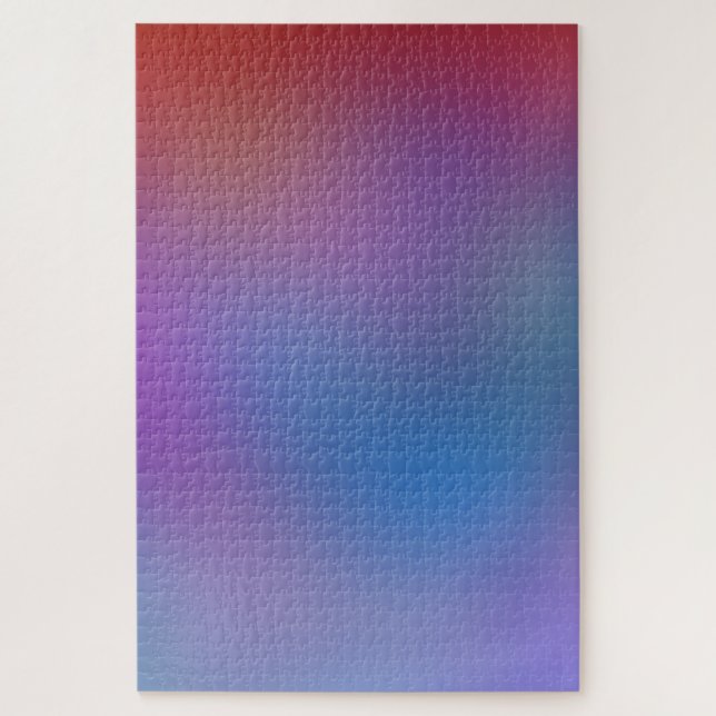 Red Blue Bokeh Blur Farbenfroh Gradient Minimalist Puzzle (Vertikal)