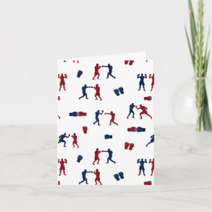 Red & Blue Boxing Gloves Boxer-Muster Karte