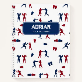 Red & Blue Boxing Gloves Boxer-Muster Notizbuch