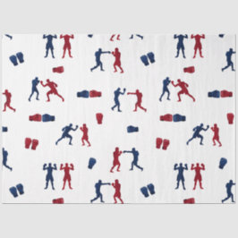 Red & Blue Boxing Gloves Boxer-Muster Seidenpapier