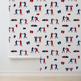 Red & Blue Boxing Gloves Boxer-Muster Tapete
