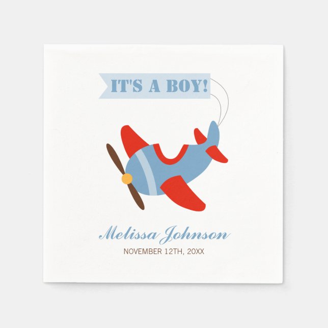 Red Blue Boy Baby Dusche Serviette (Vorderseite)