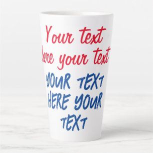 Red Blue Calligraphy Ihr Text hier ersetzen Slogan Milchtasse