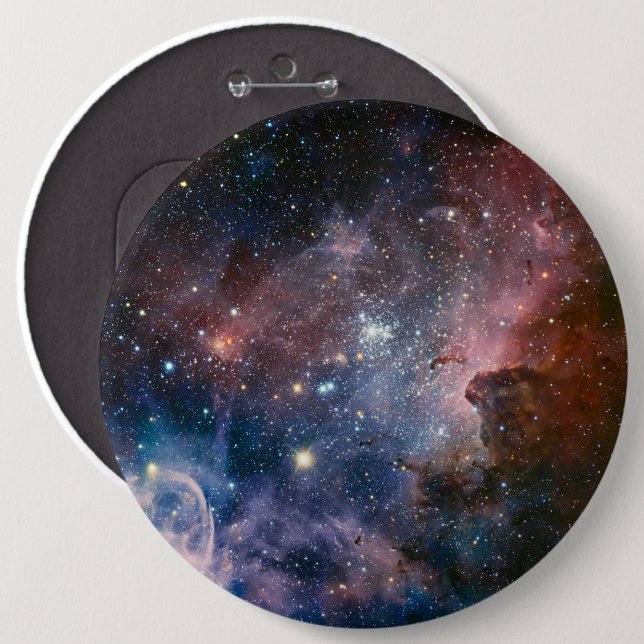 Red & Blue Carina Nebula Hubble Telescope Button (Vorne & Hinten)