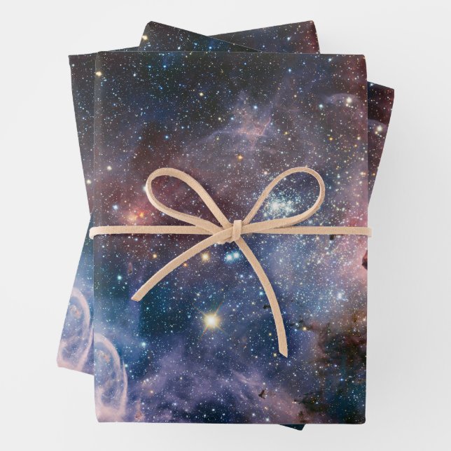 Red & Blue Carina Nebula Hubble Telescope Geschenkpapier Set (Beispiel)