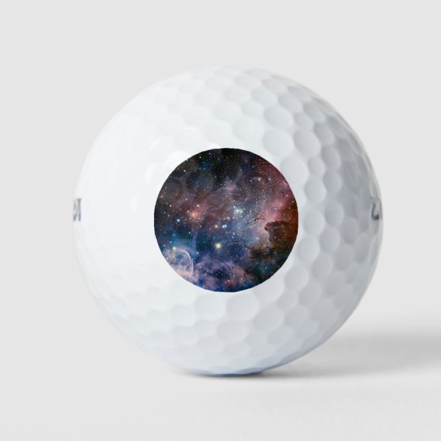 Red & Blue Carina Nebula Hubble Telescope Golfball (Vorderseite)