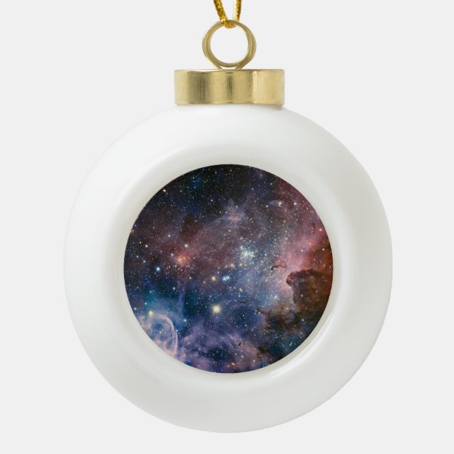 Red & Blue Carina Nebula Hubble Telescope Keramik Kugel-Ornament (Vorderseite)