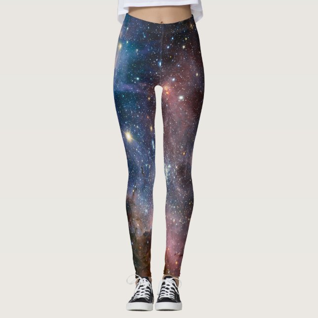 Red & Blue Carina Nebula Hubble Telescope Leggings (Vorderseite)