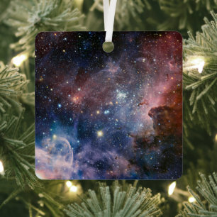 Red & Blue Carina Nebula Hubble Telescope Ornament Aus Metall