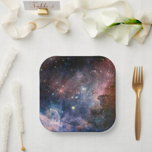 Red & Blue Carina Nebula Hubble Telescope Pappteller