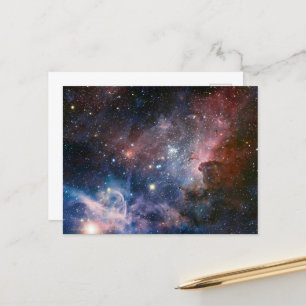 Red & Blue Carina Nebula Hubble Telescope Postkarte