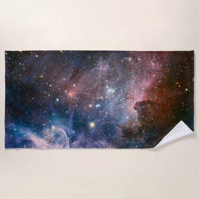 Red & Blue Carina Nebula Hubble Telescope Strandtuch (Vorderseite)