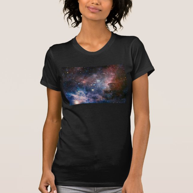 Red & Blue Carina Nebula Hubble Telescope T-Shirt (Vorderseite)