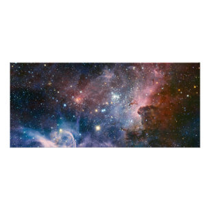 Red & Blue Carina Nebula Hubble Telescope Werbekarte