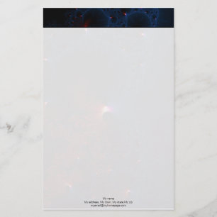 Red Blue Cells Fraktal Art Briefpapier