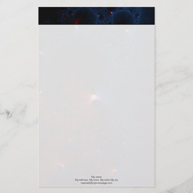 Red Blue Cells Fraktal Art Briefpapier (Vorderseite)