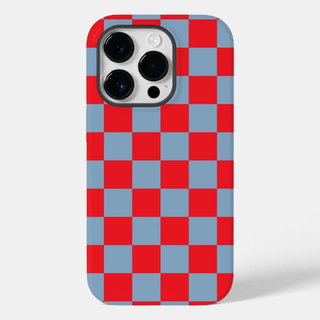Red Blue Checkered Gingham Pattern Case-Mate iPhone Hülle (Rückseite)