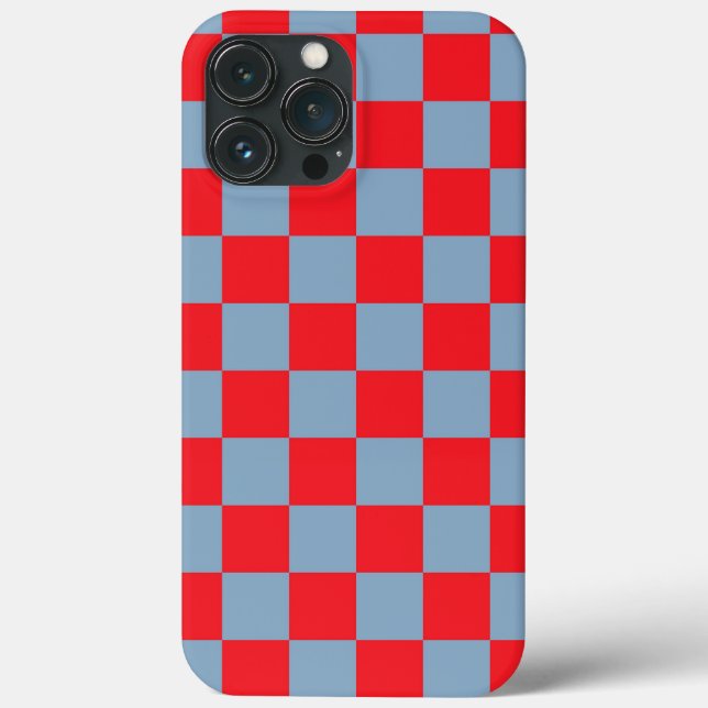 Red Blue Checkered Gingham Pattern Case-Mate iPhone Hülle (Rückseite)