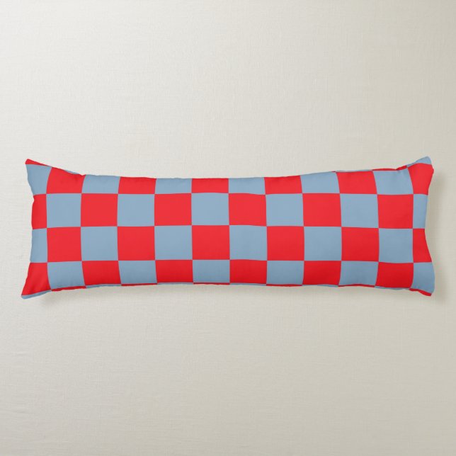 Red Blue Checkered Gingham Pattern Seitenschläferkissen (Vorderseite)