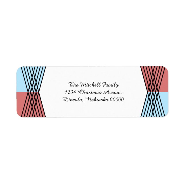Red Blue Color Deko Address Labels (Vorne)