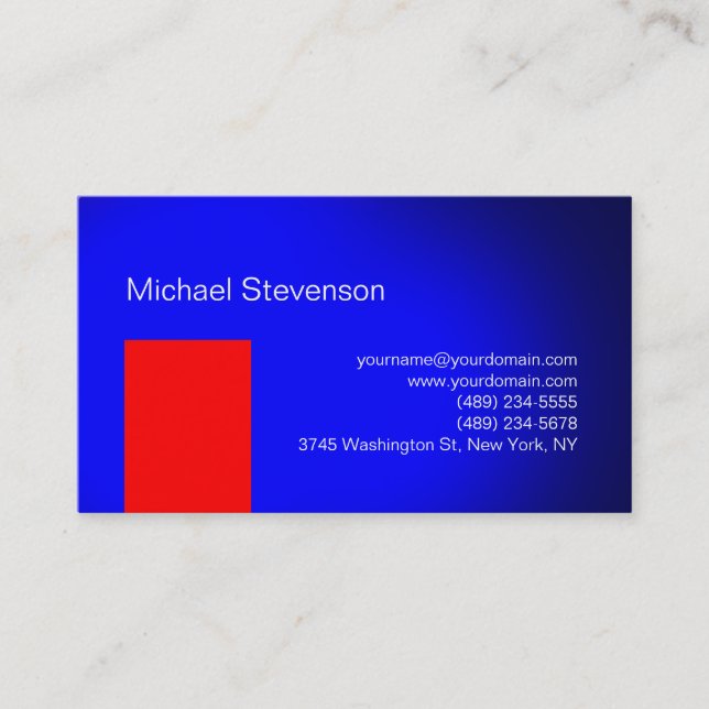 Red Blue Consultant Business Card Visitenkarte (Vorderseite)