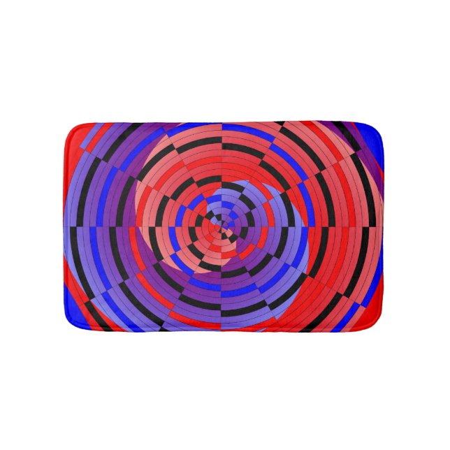 Red & Blue Counter Spiral von Kenneth Yoncich Badematte (Vorderseite)