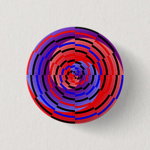 Red & Blue Counter Spiral von Kenneth Yoncich Button