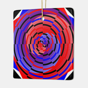 Red & Blue Counter Spiral von Kenneth Yoncich Keramikornament