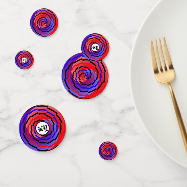 Red & Blue Counter Spiral von Kenneth Yoncich Konfetti (Gruppe)