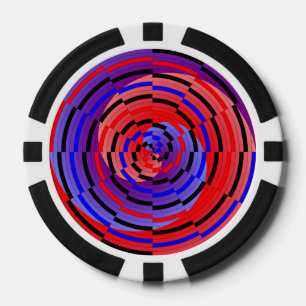 Red & Blue Counter Spiral von Kenneth Yoncich Pokerchips
