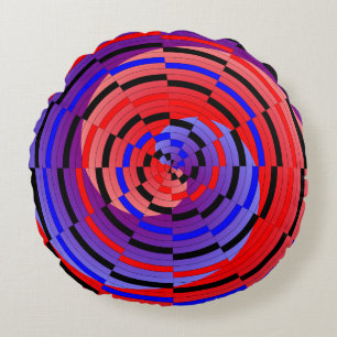 Red & Blue Counter Spiral von Kenneth Yoncich Rundes Kissen
