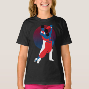 Red & Blue Dancing Silhouette - Tango-Tänzer T-Shirt