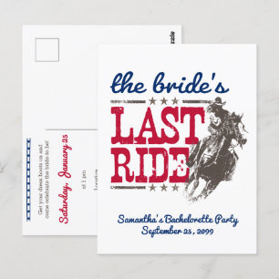 Red & Blue Die letzte Einladung der Braut Postkarte