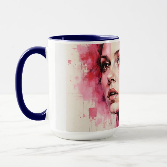 Red & Blue Duality - Twin Portraits in Abstrakt St Tasse (Links)