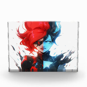 Red Blue Fire Ice Comic Style Anime Girl Fotoblock