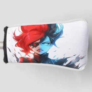 Red Blue Fire Ice Comic Style Anime Girl Golf Headcover