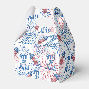 Red Blue Fireworks Firecracker 4. Juli Geschenkschachtel