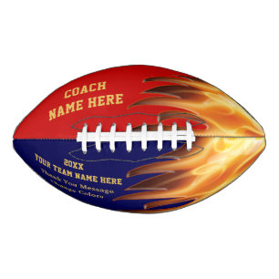 Red Blue Flaming Football Personalisiert für Trai