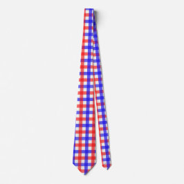 Red Blue Gingham Kariert Pattern Krawatte