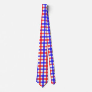 Red Blue Gingham Kariert Pattern Krawatte