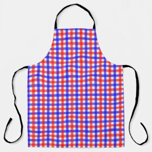 Red Blue Gingham Kariert Pattern Schürze