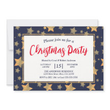 Red Blue Gold Star Vintag Elegantes Party