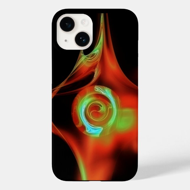 RED BLUE GREEN FRAKTAL ROSE Case-Mate iPhone HÜLLE (Rückseite)